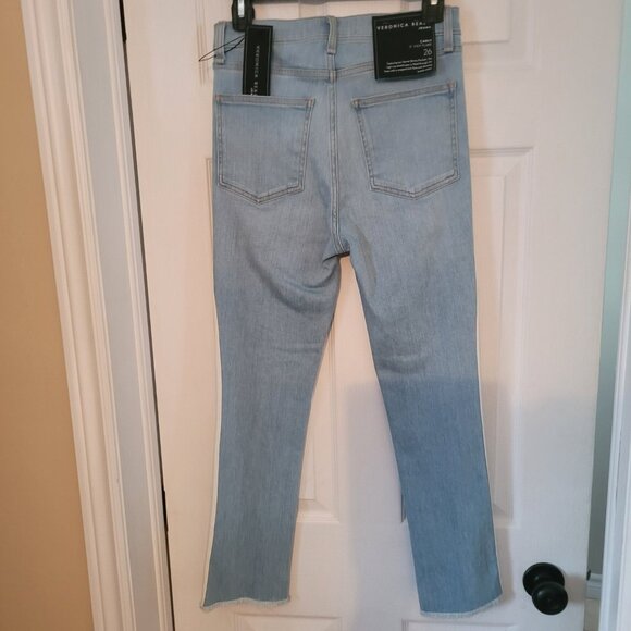 Veronica Beard Jeans - Light Wash Kick Flare Jeans w/ Side Stripes - Picture 4 of 5